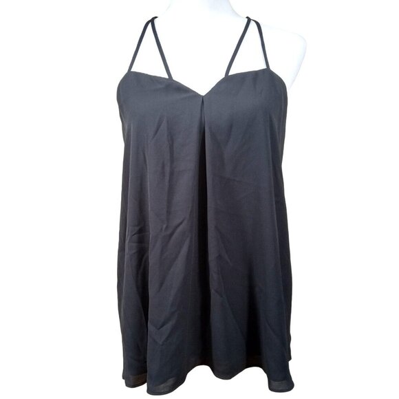 Express Womens Black Sunburst Strap Back Blouse Tank Top Size Medium NWOT - Picture 2 of 6